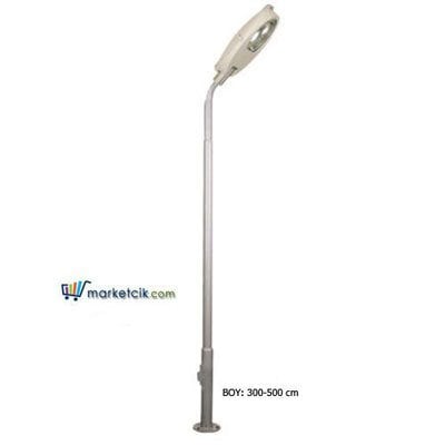 Ayaz 3 metre E27 Polyester Armatürlü Gri Metal Sokak Park Bahçe Aydınlatma Direği