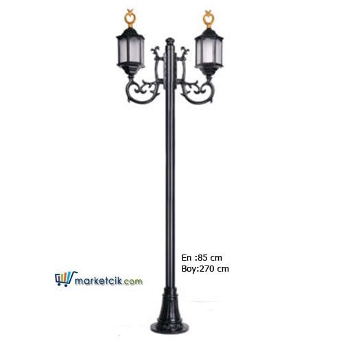 Ayaz 270x85 Ayyıldızlı Alüminyum Döküm Fenerli Park Bahçe Aydınlatma Direği