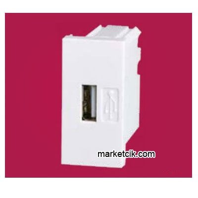 Mutlusan Kablo Kanalı İçin 45x22,5 USB Şarj Prizi 5V 2,1A