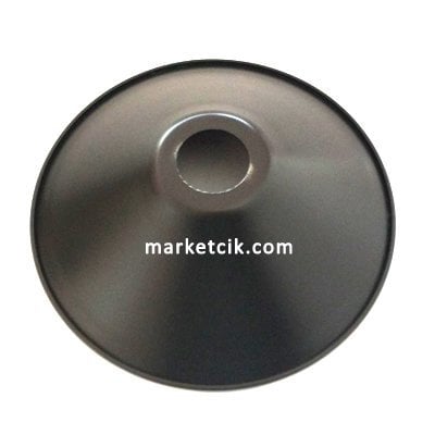 Marketcik Dekoratif Siyah Metal Abajur Aplik Rustik Ampul Şapkası 22 cm
