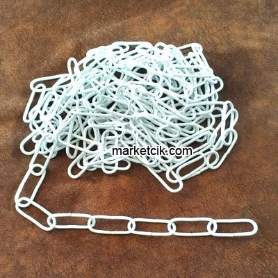 Marketcik Avize Abajur Askı Zinciri Beyaz Renk 5 metre