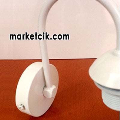 Dekoratif Beyaz Metal Duvar Aplik Avize