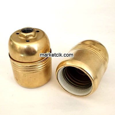 Marketcik Sarı Metal E27 Duy Dekoratif Standart Avize Ampul Duyu