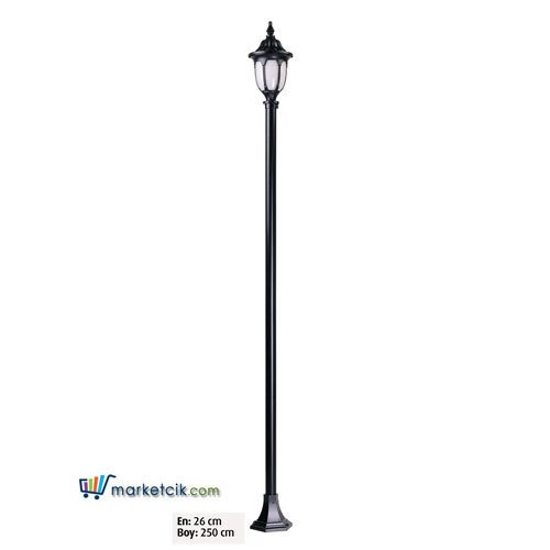 Ayaz 250x26 Küçük Yuvarlak Alüminyum Fenerli Park Bahçe Aydınlatma Direği