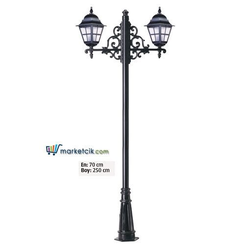 Ayaz 250x70 Alüminyum Küçük Çıtalı Fenerli Park Bahçe Aydınlatma Direği