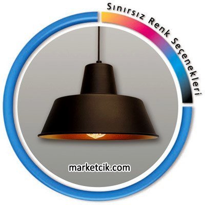 Dekoratif Siyah Retro Sarkıt Avize, Tekli Modern Avize