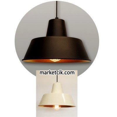 Dekoratif Siyah Retro Sarkıt Avize, Tekli Modern Avize