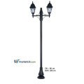 Ayaz 280x80 Kızılelma Kare Alüminyum Fenerli Park Bahçe Aydınlatma Direği