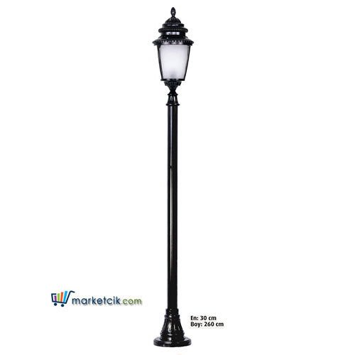 Ayaz 260x30 Alüminyum Oval Fenerli Park Bahçe Aydınlatma Direği