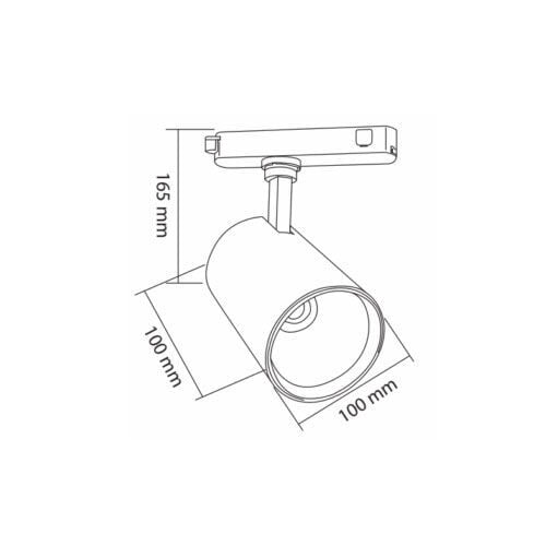 Ack 30 Watt Siyah Kasa Led Ray Spot Armatür