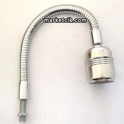 Kıvrımlı Spiral Aplik ve Masa Lambası Borusu 13 mm Parlak Krom Demir