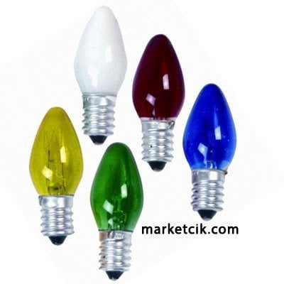 7 Watt E14 Duy Parfüm Ampül Sarı Yeşil Beyaz Kırmızı Mavi Renk