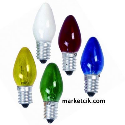7 Watt E14 Duy Parfüm Ampül Sarı Yeşil Beyaz Kırmızı Mavi Renk