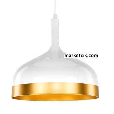 Cata CT-8203 Dekoratif Beyaz Retro Sarkıt Avize, Tekli Modern Avize