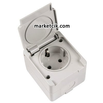 Schneider Sıva Üstü Nemliyer Kapaklı Topraklı Priz