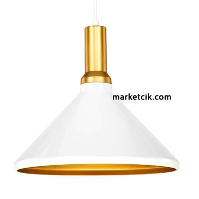 Cata CT-8204 Dekoratif Beyaz Retro Sarkıt Avize, Tekli Modern Avize