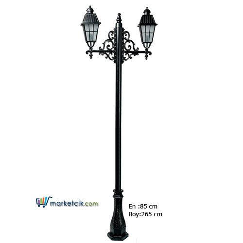 Ayaz 265x85 Alüminyum Büyük Boy Çıtalı Fenerli Park Bahçe Aydınlatma Direği