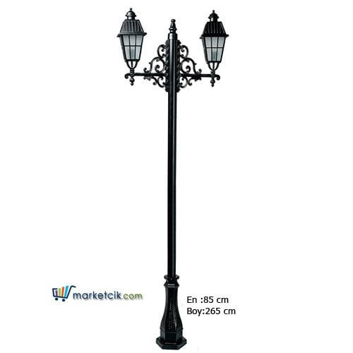 Ayaz 265x85 Alüminyum Büyük Boy Çıtalı Fenerli Park Bahçe Aydınlatma Direği