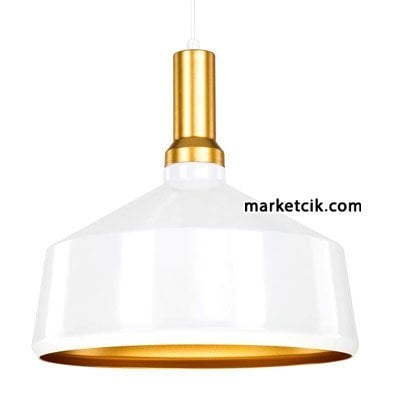 Cata CT-8205 Dekoratif Beyaz Retro Sarkıt Avize, Tekli Modern Avize