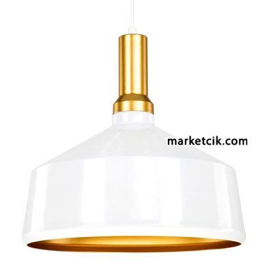 Cata CT-8205 Dekoratif Beyaz Retro Sarkıt Avize, Tekli Modern Avize