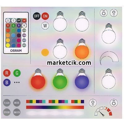 Osram 9W E27 Duy Renk Değiştiren Uzaktan Kumandalı Led Ampul