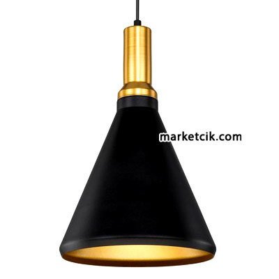 Cata CT-8206 Dekoratif Siyah Retro Sarkıt Avize, Tekli Modern Avize