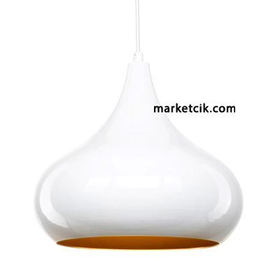 Cata CT-8229 Dekoratif Beyaz Retro Sarkıt Avize, Tekli Modern Avize