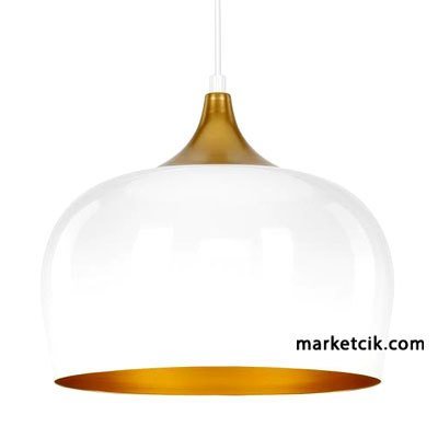 Cata CT-8211 Dekoratif Beyaz Retro Sarkıt Avize, Tekli Modern Avize