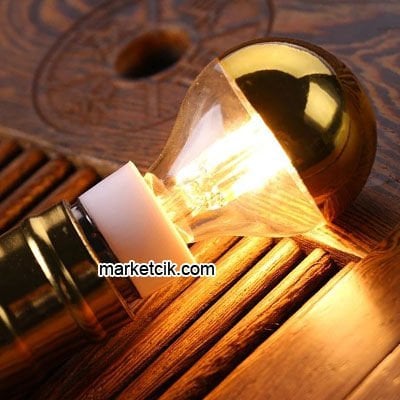 Marketcik Dekoratif 4 Watt E14 Duy Led Sarı Aynalı Ampul