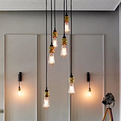 Marketcik Düz Krom Metal E27 Duy Dekoratif Standart Avize Ampul Duyu