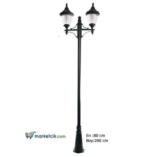 Ayaz 260x80 Alüminyum Prizmatik Camlı Fenerli Park Bahçe Aydınlatma Direği