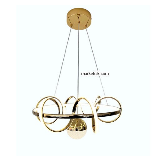 İstanbul Gold Kasa 1 Toplu Modern LED Avize 3 Renk Işıklı Tekli Sarkıt