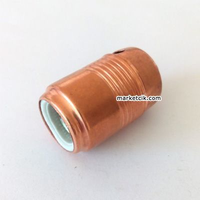 Marketcik Metal Porselen E14 Bakır Duy Dekoratif Standart Avize Ampul Duyu