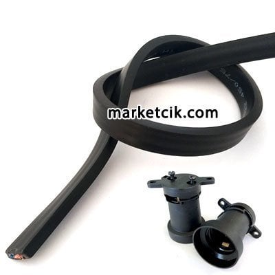 2x2,5 mm Yassı TTR Kablo, Tavukçu ve Seyyar Bahçe Aydınlatma Kablosu