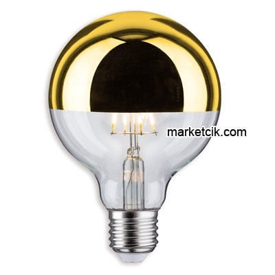 Marketcik Dekoratif 4 Watt G95 Glop E27 Duy Led Sarı Aynalı Ampul