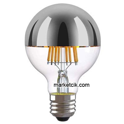 Marketcik Dekoratif 4 Watt G95 Glop E27 Duy Led Krom Aynalı Ampul