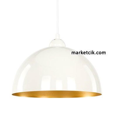 Cata CT-8233 Dekoratif Beyaz Retro Sarkıt Avize, Tekli Modern Avize