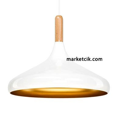 Cata CT-8222 Dekoratif Beyaz Retro Sarkıt Avize, Tekli Modern Avize