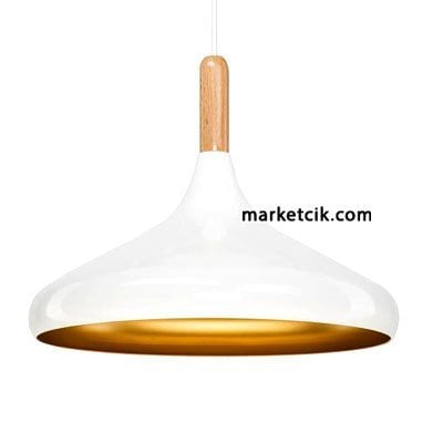 Cata CT-8222 Dekoratif Beyaz Retro Sarkıt Avize, Tekli Modern Avize
