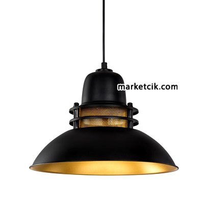 Cata CT-8248 Dekoratif Siyah Retro Sarkıt Avize, Tekli Modern Avize