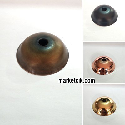 Avize, Abajur İçin Küçük Yuvarlak Metal Rozans, Eskitme, Bakır, Siyah, Sarı