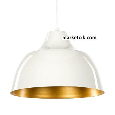 Cata CT-8266 Dekoratif Beyaz Retro Sarkıt Avize, Tekli Modern Avize