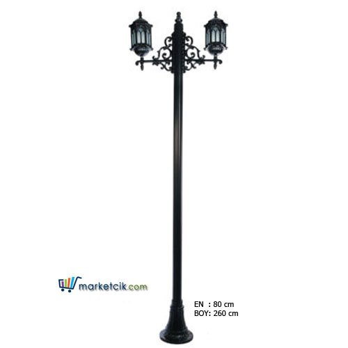 Ayaz 260x80 Alüminyum Orta Boy Osmanlı Fenerli Park Bahçe Aydınlatma Direği
