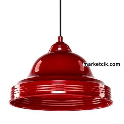 Cata CT-8292 Dekoratif Siyah-Kırmızı Retro Sarkıt Avize, Tekli Modern Avize