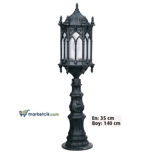 Ayaz 250x80 Alüminyum Taşlı Fenerli Park Bahçe Aydınlatma Direği