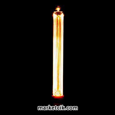 Edison Dekoratif 18,5cm Led Rustik Tüp Ampul 4 Watt E27 Duy, Nasa Buster Modeli