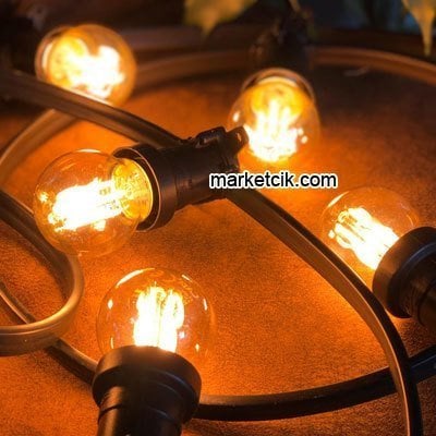Marketcik Dekoratif Led Rustik Top Ampul 4 Watt E27 Duy Amber Işık