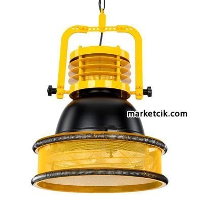 Cata CT-8274 Dekoratif Sarı-Siyah Retro Sarkıt Avize, Tekli Modern Avize
