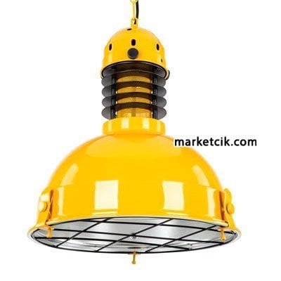 Cata CT-8275 Dekoratif Sarı Retro Sarkıt Avize, Tekli Modern Avize