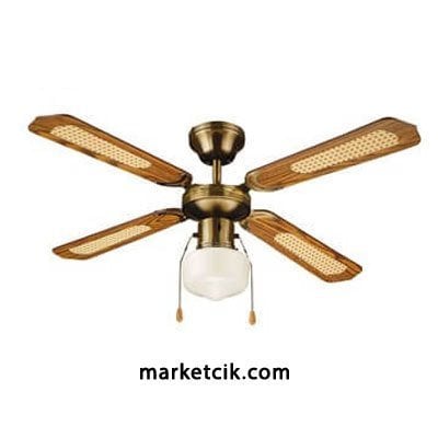 Raks Aydınlatmalı 4 Kanatlı Tavan Vantilatörü, 55 Watt Ahşap Renk